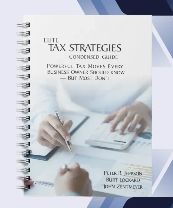 ELITE Tax Strategies Book cover showing tax-saving guide for business owners